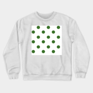 Vintage green dots on white Crewneck Sweatshirt